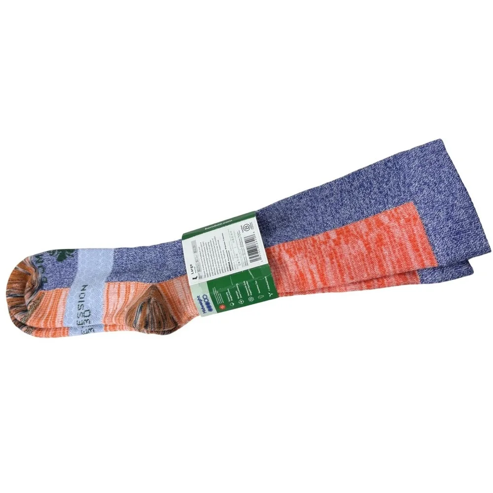 Bombas Compression Socks Unisex Large Orange Blue 20-30mmHg Knee High NEW